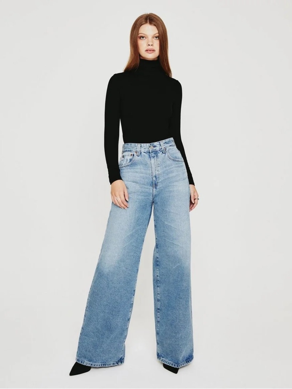 AG High Rise Ultra Deven Wide Leg Jeans